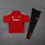 Manchester United Training kit (Sweatshirt+Pants) Red 2025-26 - Image 3