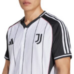 25/26 Men's Juventus Short-Sleeved Baseball Shirt Football Jersey Stripes White - Image 2
