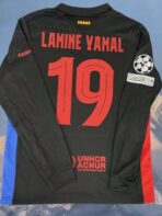 24 25 Barca Away Black No.19 Yamal Long Sleeve Soccer Jerseys - Image 2