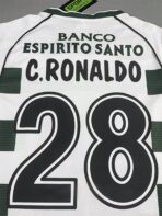 Vintage 0103 Lisbon Home Jersey Retro RONALDO 28 Soccer Jersey Long Sleeve Football Jersey - Image 2