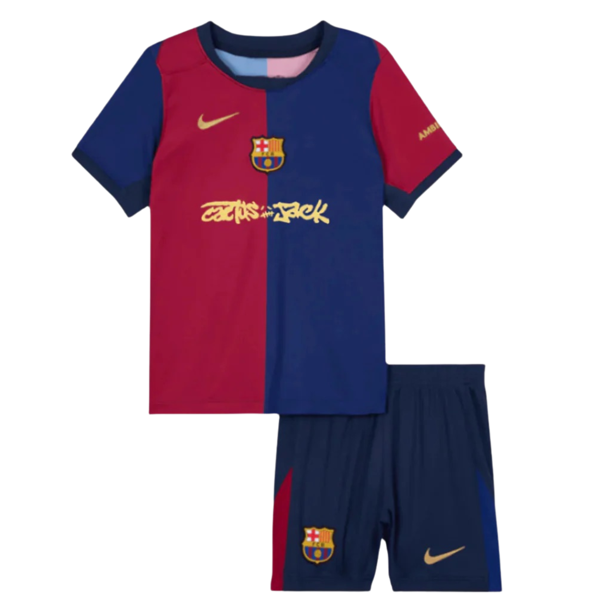 2425-Barcelona-x-Cactus-Jack-Retro-Jersey-Kids.png 24/25 Kids Barcelona Home Cactus Jack Kit - Image 1