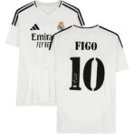 Luis Figo Real Madrid Autographed 2024-25 White Home Adidas versev-BAS-Fanatics Authentic Certified-Soccer Memorabilia