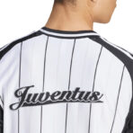 25/26 Men's Juventus Short-Sleeved Baseball Shirt Football Jersey Stripes White - Image 6