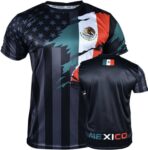 Fury Mexico and USA Flag Mix Soccer Jersey.Mexico Shirt black - Image 4
